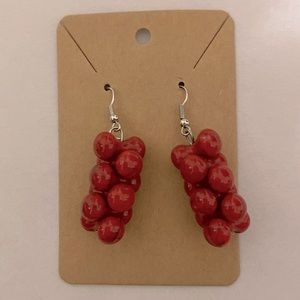 Large Red Bead Earrings